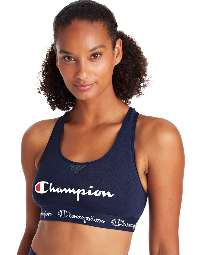 Champion Sport Bh Dames - Donkerblauw - The Authentic Script Logo ( 451280-FGH )